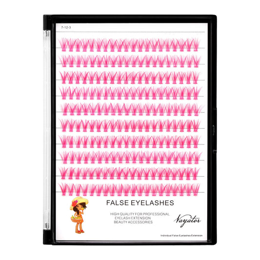 Vayator pink D Curl box with 200 clusters for quick application