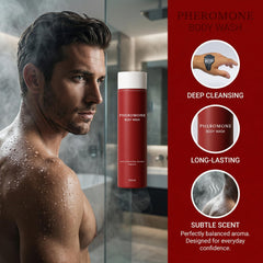 Vbolre Fragrances Pheromone Body Wash lathering-hands showing creamy foam for cleansing.