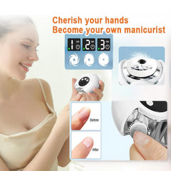 VBXBKC electric nail clipper 360 storage image emphasizes safe, portable design