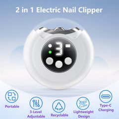 VBXBKC electric nail clipper side view demonstrates ergonomic grip for precise control