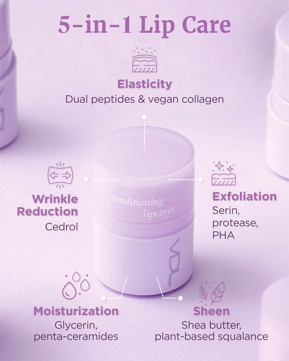 VDL Lipcerin Mallow Leaf close-up suggests soothing hydration