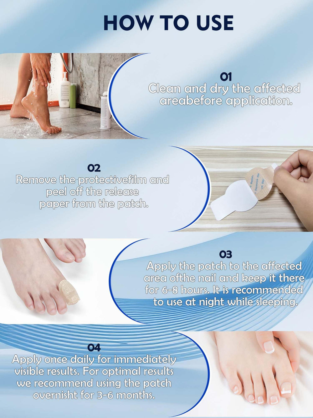 Vealvion Nail Patches applied to the nail for a smoother appearance
