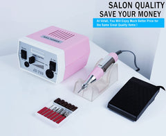 Véfaîî JD700 includes 6 bits and 6 sanding bands for versatile nail care.