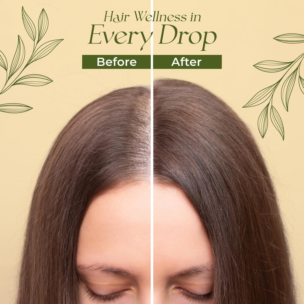 A scalp massage with Veganic Hair Growth Oil for nourishment.