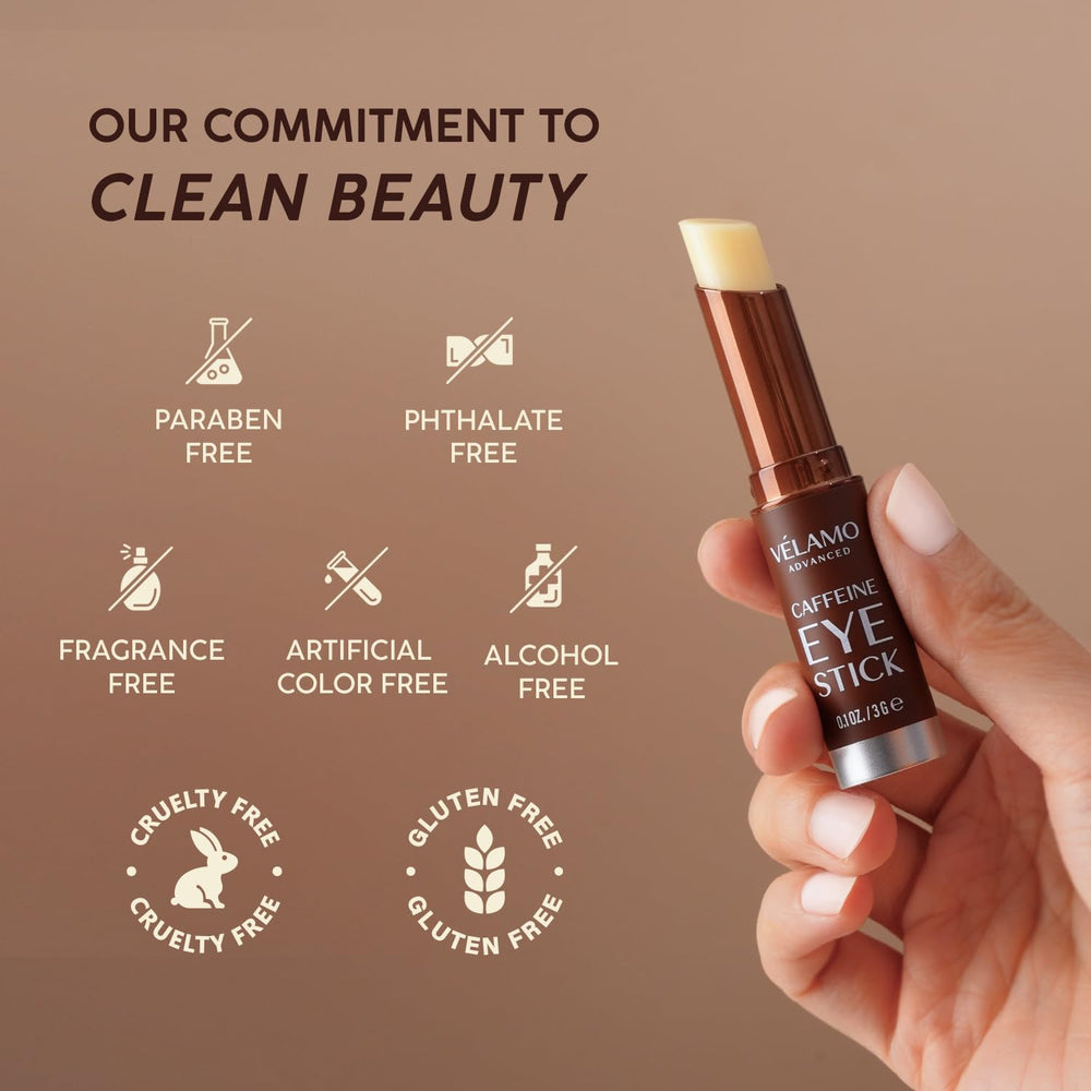 VELAMO ADVANCED caffeine eye stick glides on with mess-free precision