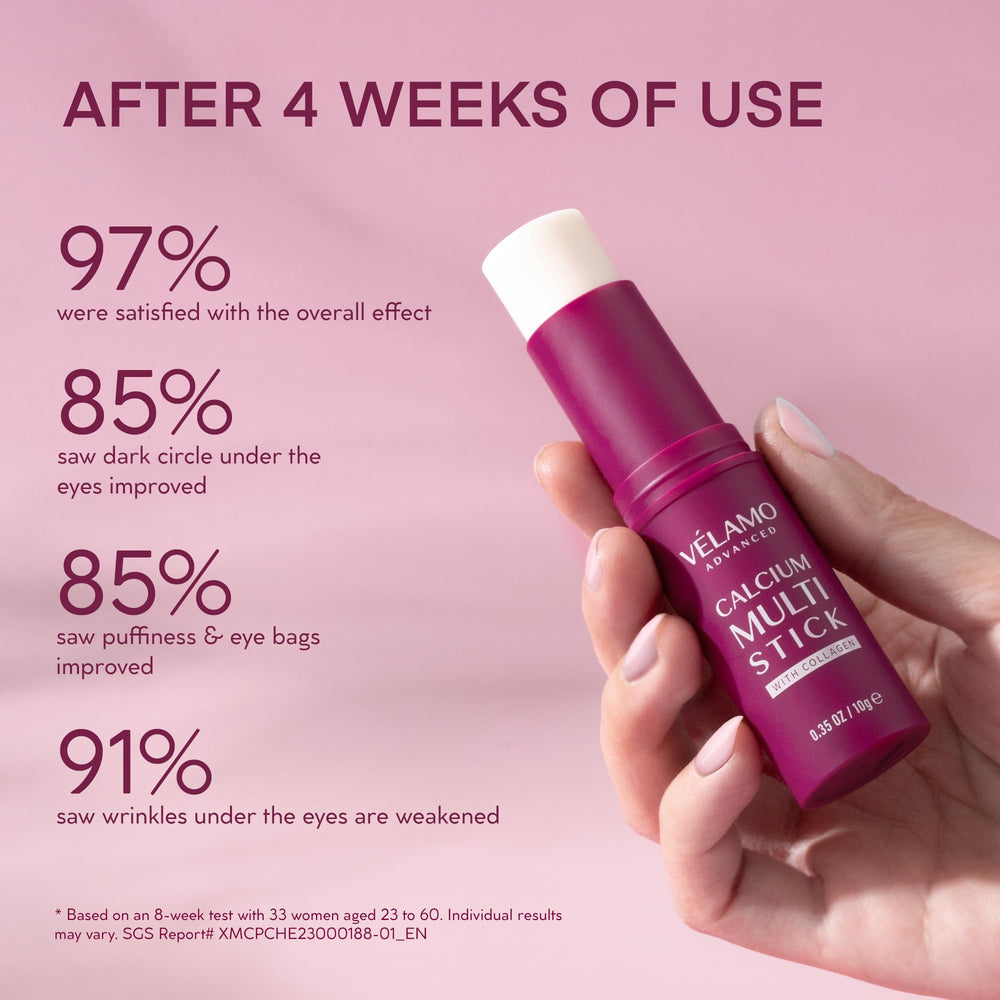 VELAMO ADVANCED Calcium Multi Balm Stick travel-size design for convenience.