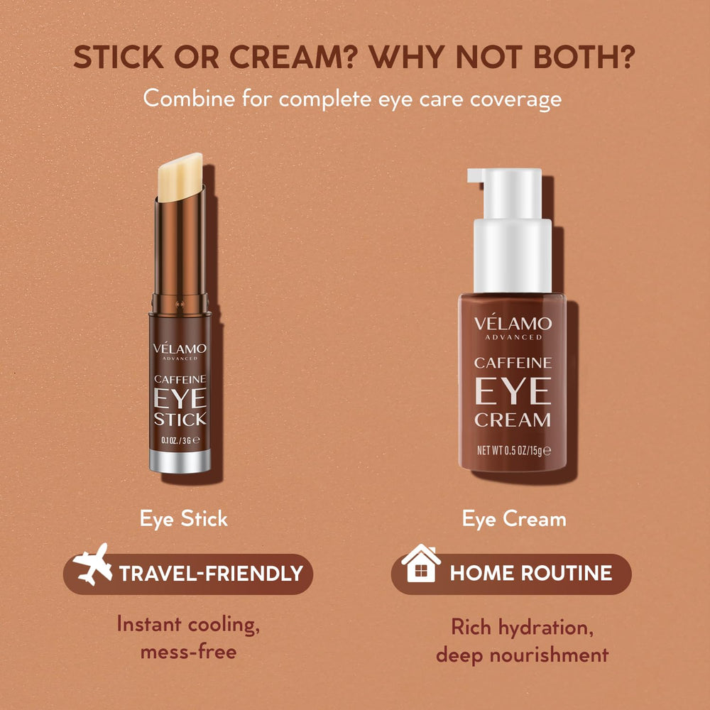 VELAMO ADVANCED travel-size eye care packaging for easy packing