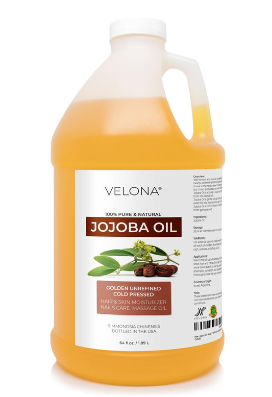 Velona Jojoba Oil 64 oz bottle for versatile skin and hair care