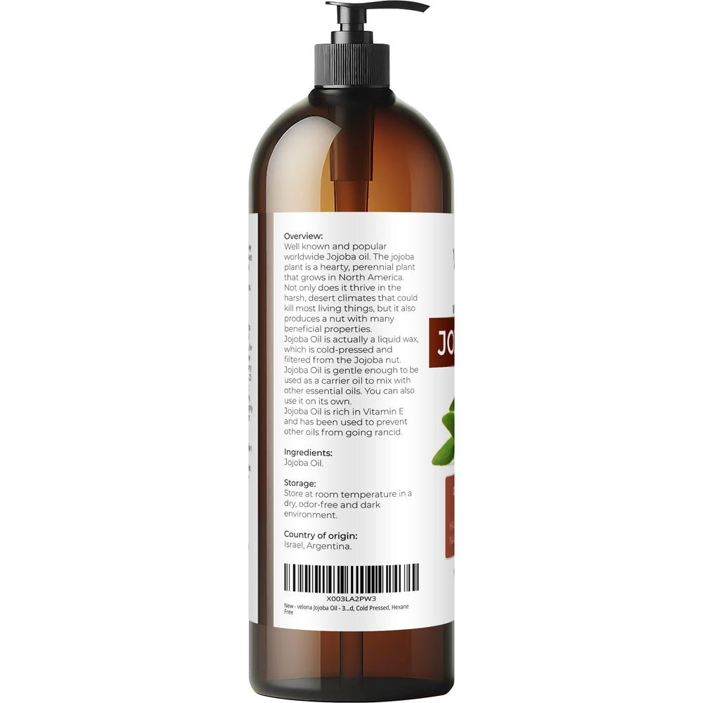Velona Jojoba Oil poured into hand to show texture and absorption