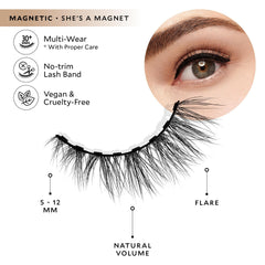 Velour magnetic eyelashes offer easy application and comfort for daily wear.