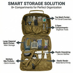 VELVEBAG large main compartment fits shampoo body wash and cosmetics on the go