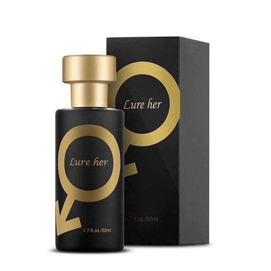 VeniCare Golden Lure bottle front view with masculine design and lasting fragrance.