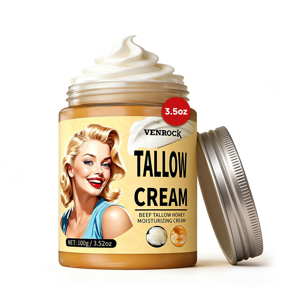 Venrock Beef Tallow Honey Face Balm jar in a generous 3.5oz size for deep hydration.