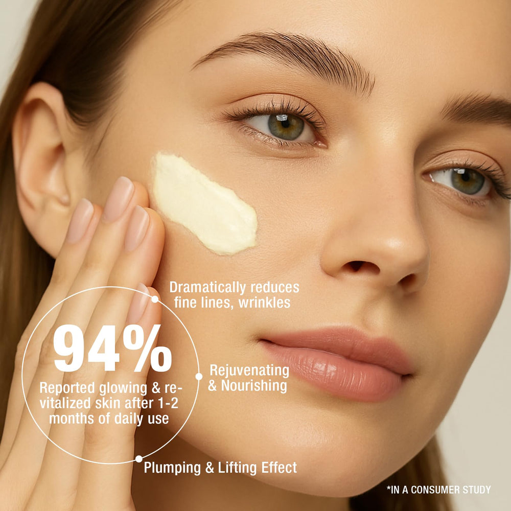 Vepxzory neck-cream application demonstrates smooth, nourished neck skin.
