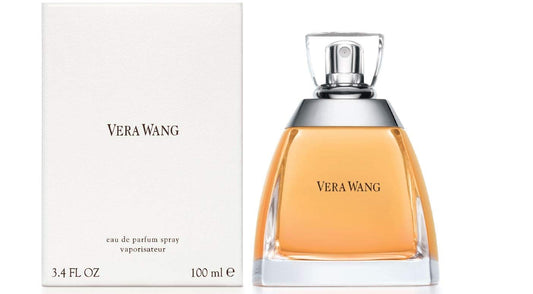 Vera Wang EDP bottle front view highlights elegant design for evening wear