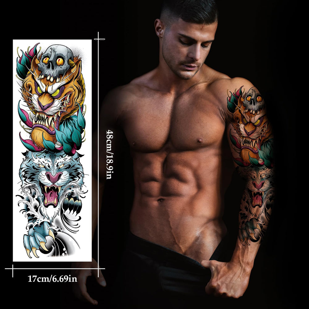 VERKSTAD dragon-lotus florals for dramatic arm art