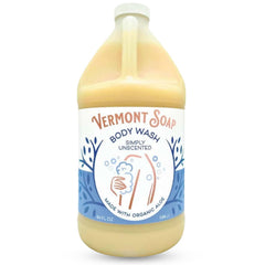 VERMONT SOAP Body Wash unscented bottle for daily moisturizing.