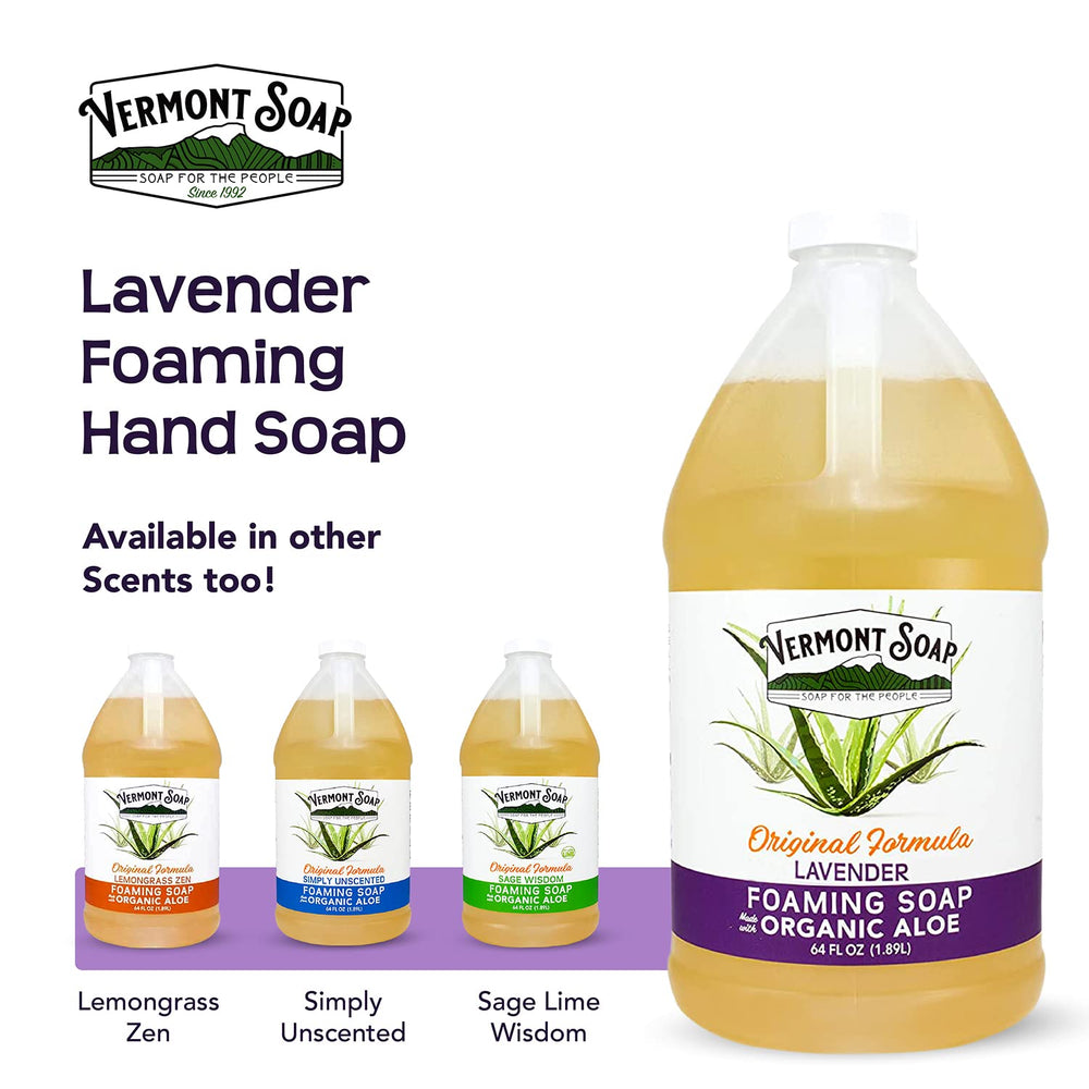 Vermont Soap cruelty-free vegan gluten-free badge indicates ethical care.