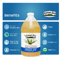 Vermont Soap fragrance-free hand soap in kitchen and bathroom setting