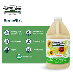 Fragrance-free mild foam from Vermont Soap body wash for everyday use