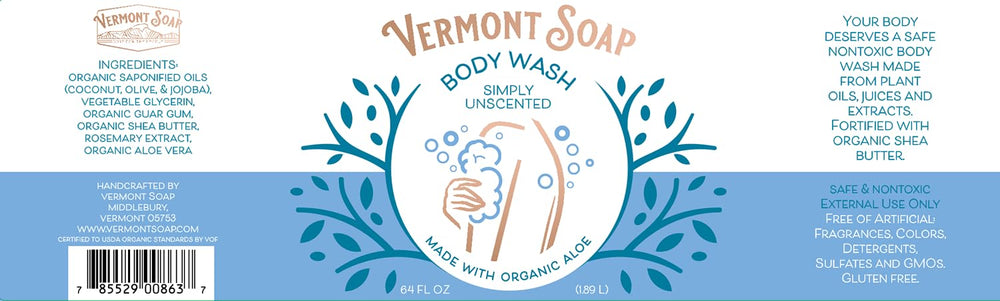 Gentle, fragrance-free wash for all genders from Vermont Soap.