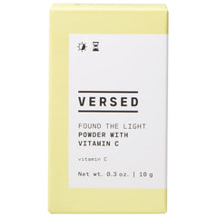 Versed Found The Light powder closeup shows fine texture ideal for blending with serums
