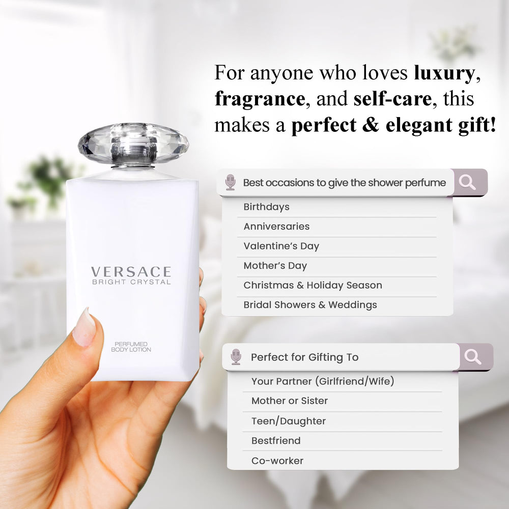 Versace Bright Crystal lotion leaves skin softly scented.