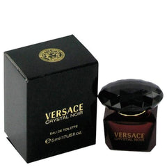 Versace Crystal Noir mini bottle, front view, elegant evening fragrance