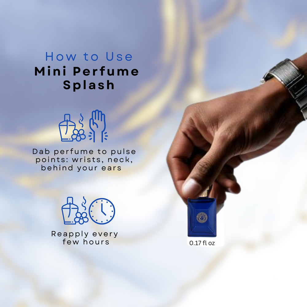 Three Dylan Blue mini bottles arranged for versatile daily wear