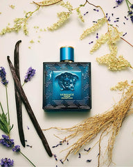 Versace Eros Parfum bottle side profile ideal for travel and daily carry.