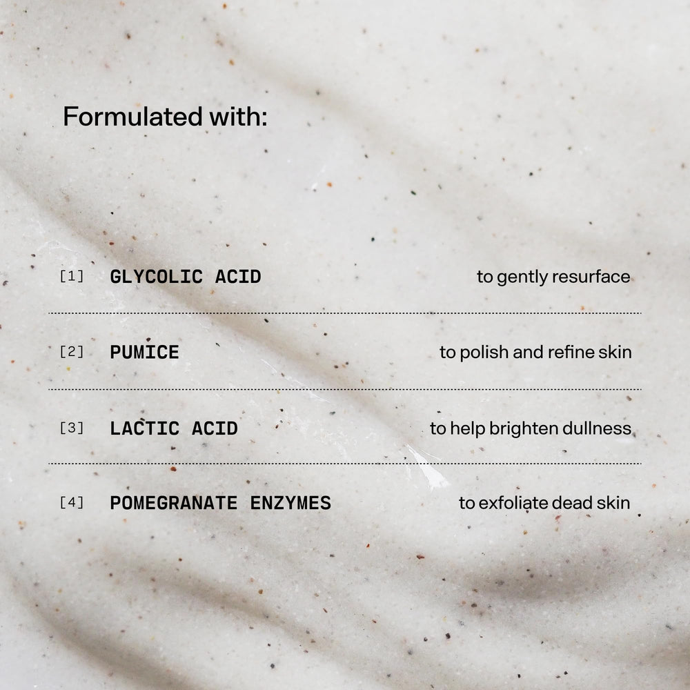 Versed Buff It Out exfoliating scrub application demonstrates at-home exfoliation ritual.