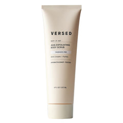 Versed Buff It Out exfoliating scrub jar showing creamy texture for smooth skin prep.