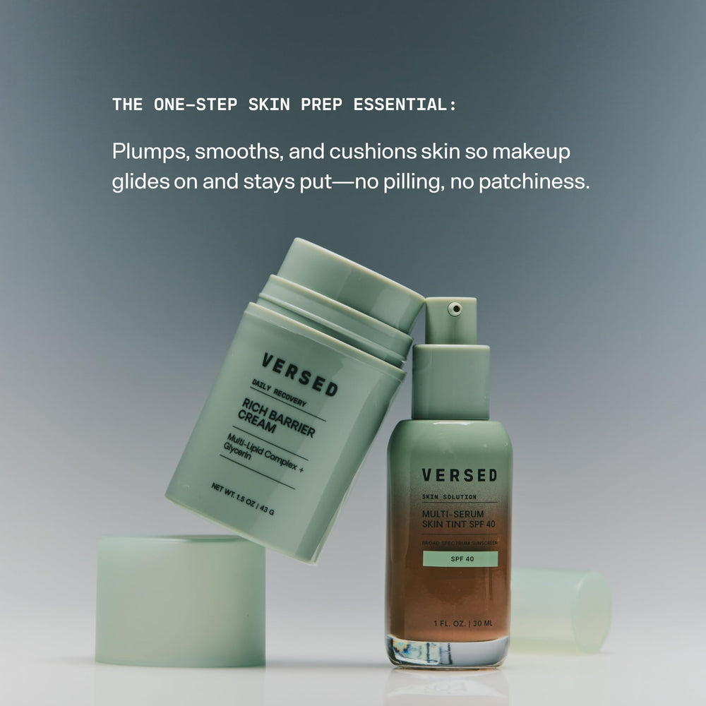 Versed Daily Recovery Rich Barrier Cream daily use demonstration for routine skincare