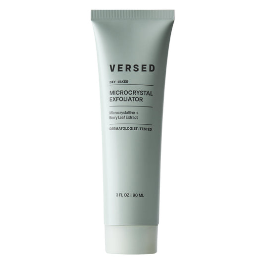 Versed Day Maker bottle with creamy exfoliant for clear pores.