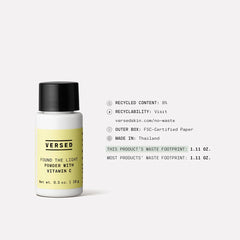 Versed Found The Light powder in a jar alongside a cream for compatibility