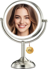 VESAUR 2026 mirror front view showcases premium pearl nickel finish and clear imaging