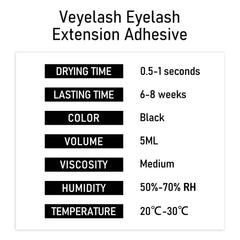 VEYES INC packaging highlighting up to 8 weeks retention.