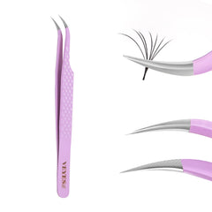 VEYES INC high-precision eyelash tweezers with J45 tip for precise volume fans.