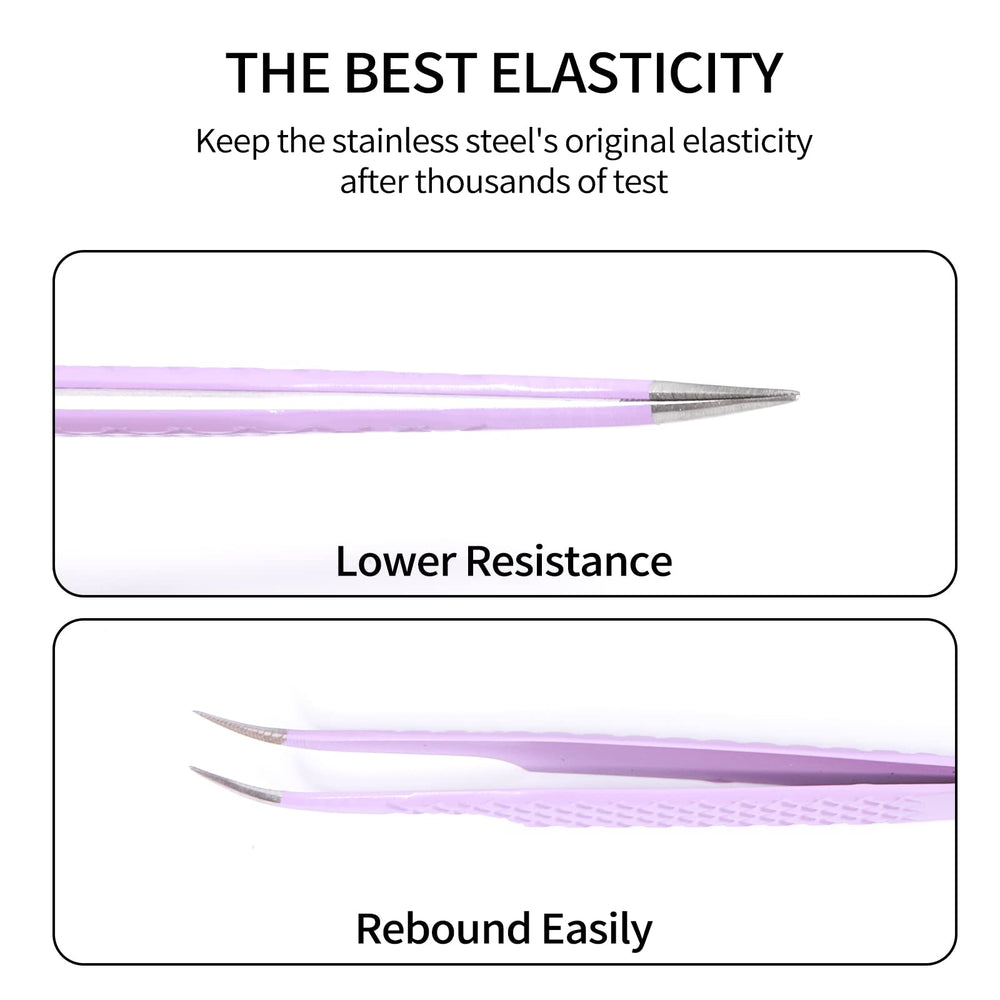 VEYES INC stainless steel lash tweezers offer long-lasting durability.