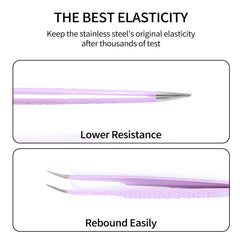 VEYES INC stainless steel lash tweezers offer long-lasting durability.