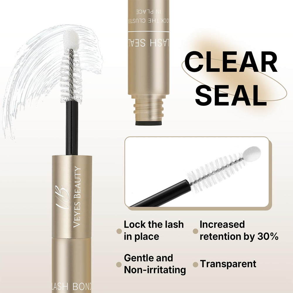 VEYESBEAUTY 48-hour durability supports natural-looking cluster lashes.