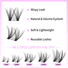 VEYESBEAUTY five-second lashes steps illustrate quick, newbie-friendly DIY application.