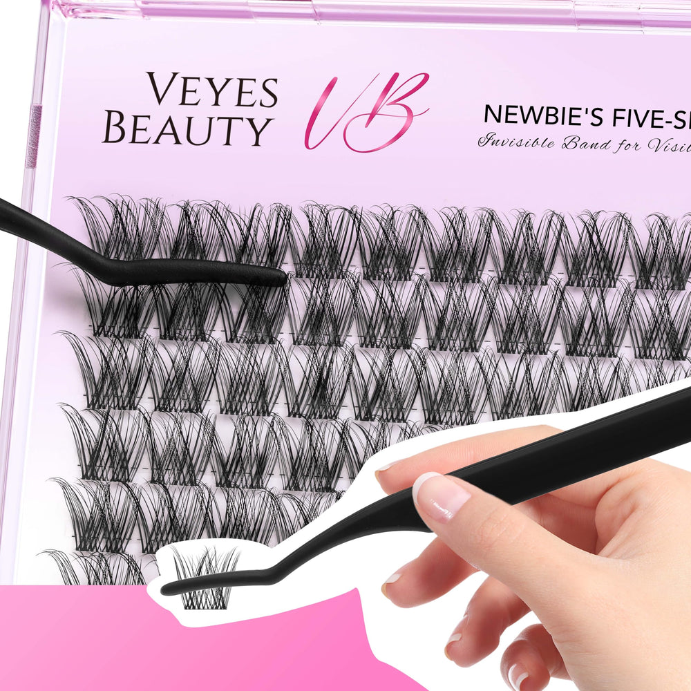 VEYESBEAUTY lash bond helps prep natural lashes for secure placement.