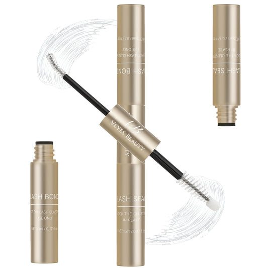 VEYESBEAUTY lash bond and seal 2-in-1 bottle for easy at-home lashes.