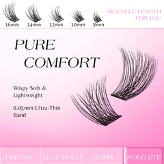 VEYESBEAUTY application tool to place clusters under natural lashes with precision.