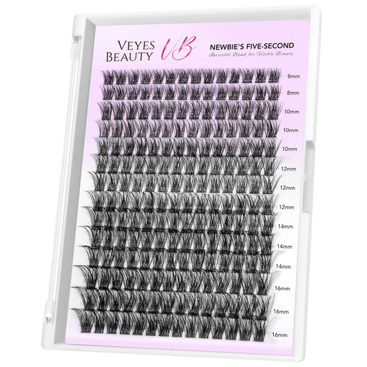 VEYESBEAUTY lash cluster with thin soft band for comfortable, beginner-friendly application.
