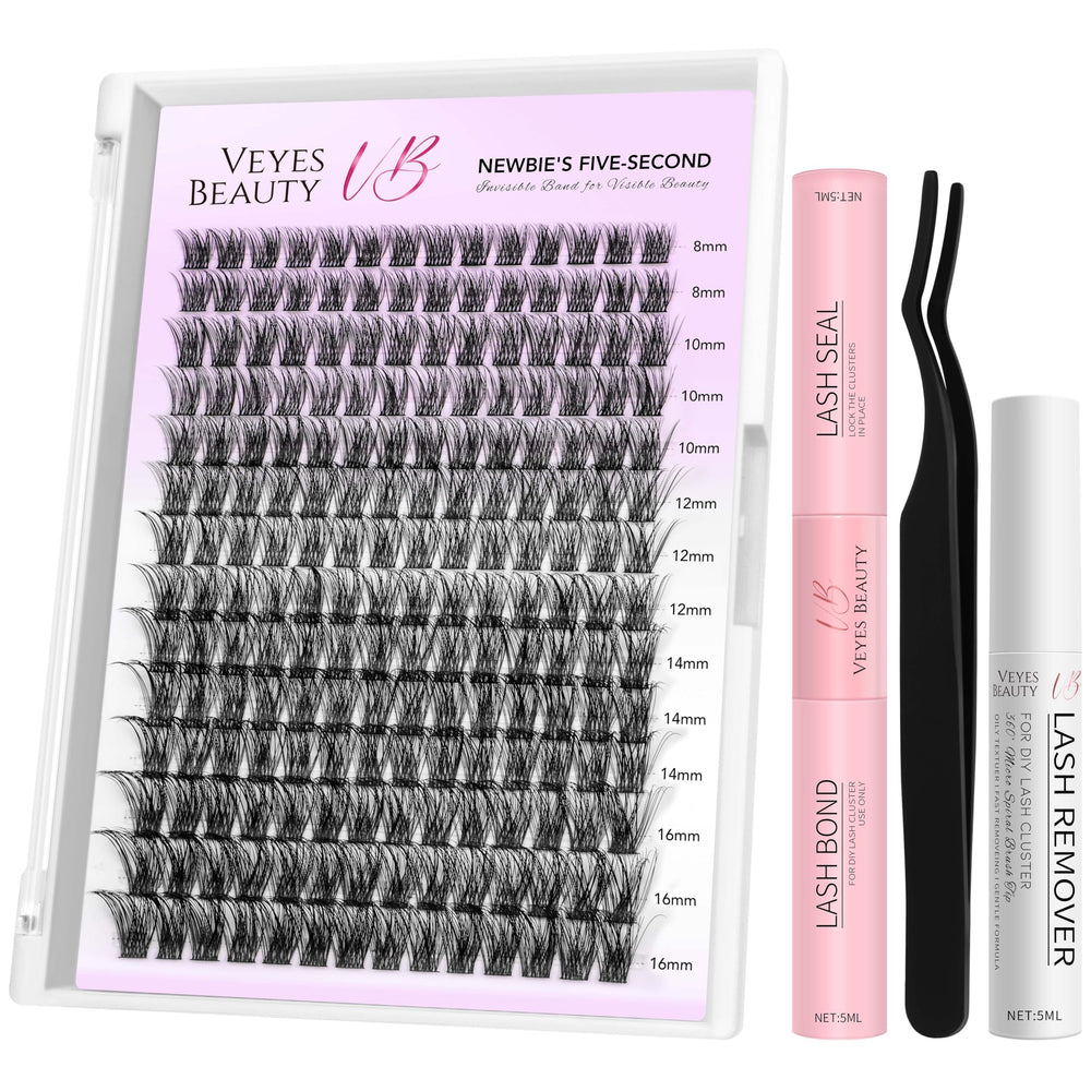 VEYESBEAUTY lash clusters kit tray close-up for easy, reusable looks.