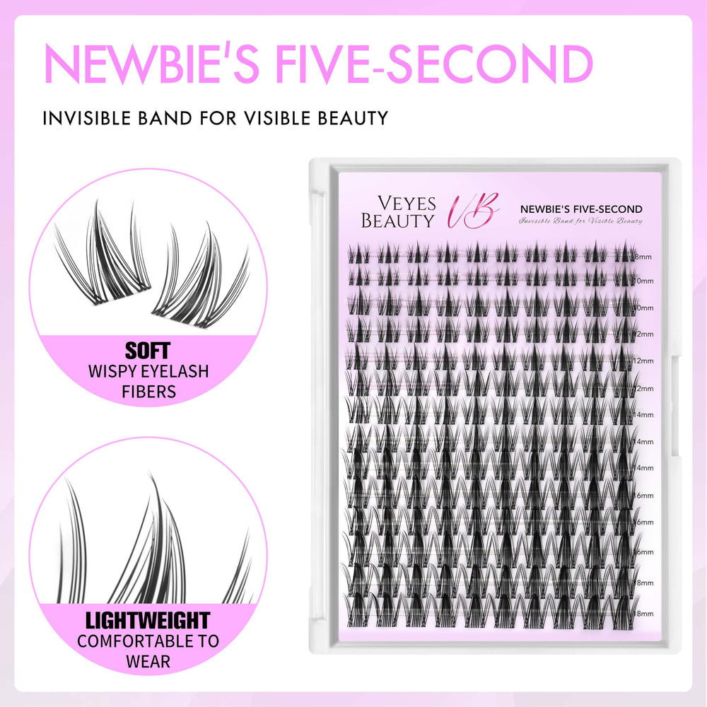 Close-up of VEYESBEAUTY Manga Lash Clusters band detail for comfort.