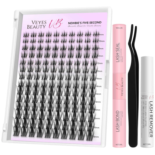 VEYESBEAUTY Manga Lash Clusters Kit lash tray for quick DIY lash look creation