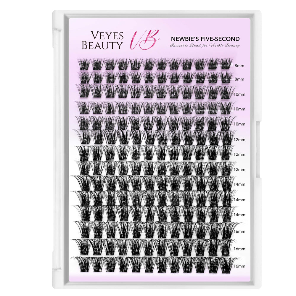 VEYESBEAUTY Newbie five-second clusters enable quick, even lash fullness.